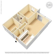 2 Bedroom 1 Bath Affordable B-204 floor plan